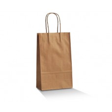 Brown Kraft Paper Bag; double bottle twist handle 100/ctn