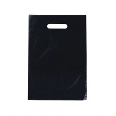Plastic Bag; die cut handle small 255 x 360mm black 10 x 100pk/ctn 1000/ctn