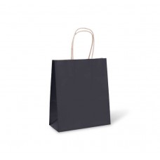 No.8 Black Petite Paper Twist Handle Bag  215 x 180 x 85mm 250/ctn