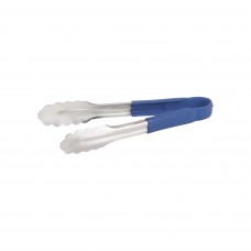 Tongs; Stainless steel colour coded - blue 230mm