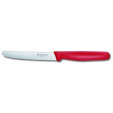 Victorinox Serrated Wavy Round Tip Steak Tomato Knife 10cm - Red Handle