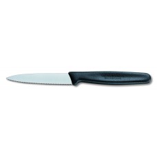 Victorinox Serrated Wavy Pointed Paring Knife 8cm - Black Handle