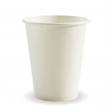 8oz Plain White Single Wall Coffee Cups 90mm dia. 1000 ctn