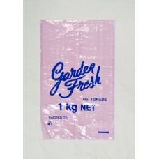 Plastic Bags; garden fresh 1kg vented 32UM Pink 10 x 100pk/ctn 1000/ctn