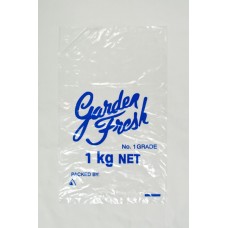 Plastic Bags; garden fresh 1kg vented 35UM printed clear 10 x 100pk/ctn 1000/ctn