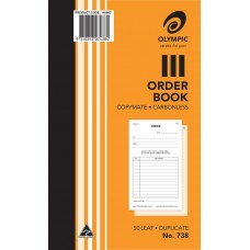 Olympic C/L 738 200x125 50L Duplicate Order Booklet 10/pk